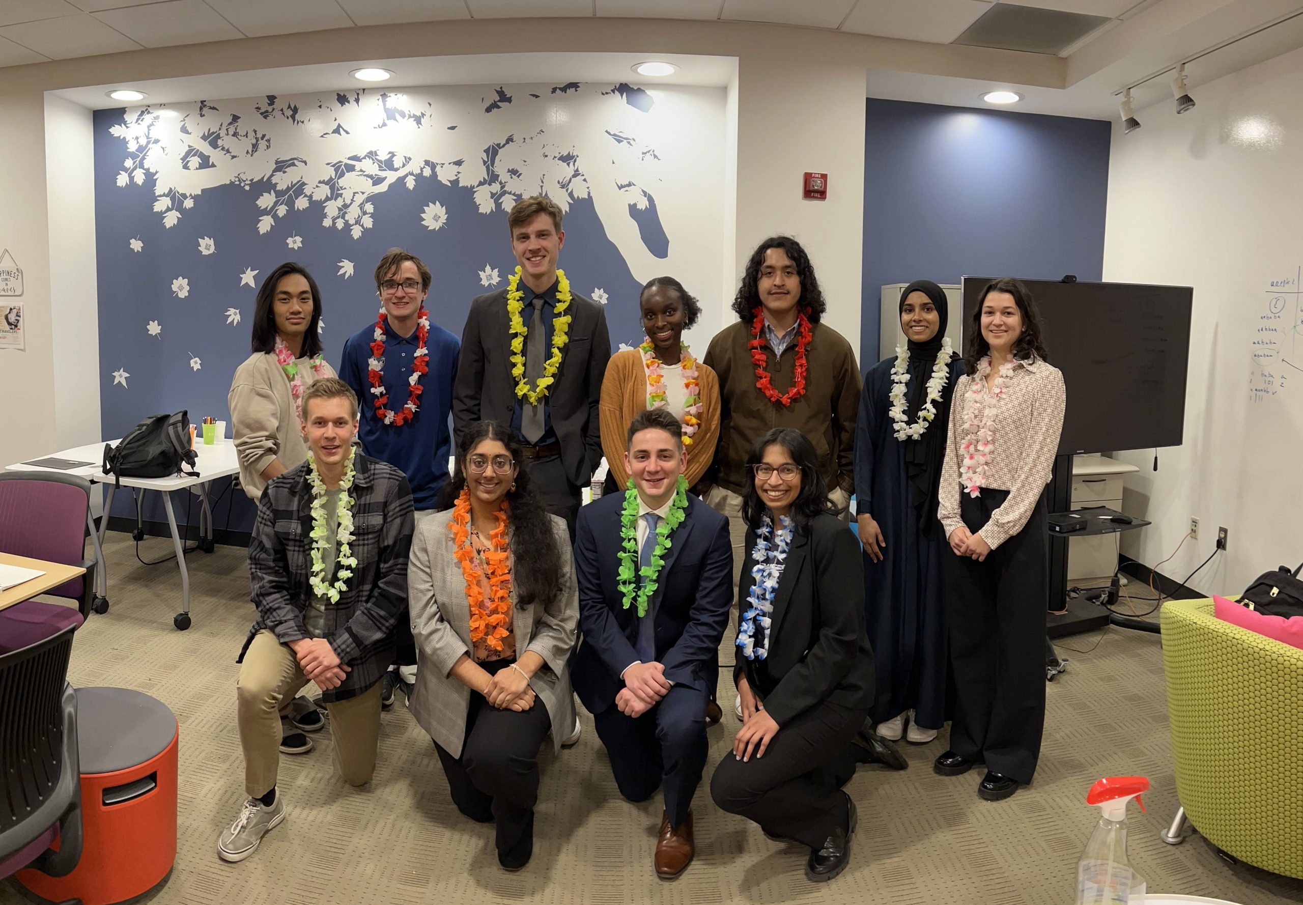 Top row (left to right): Benjamin Acorda ’25, Jace Scaramella ’24, Connor Brush ’24, Angeline McLean ’24, Andy Garcia Gonzalez ’24, Sakeena Aimandi ’24, Alex Dolloff ’24. Bottom row (left to right): Jacob Gerow ’25, Shreya Seshadri ’24, Zachary Young ’24, Shreya Kanetkar ’24.